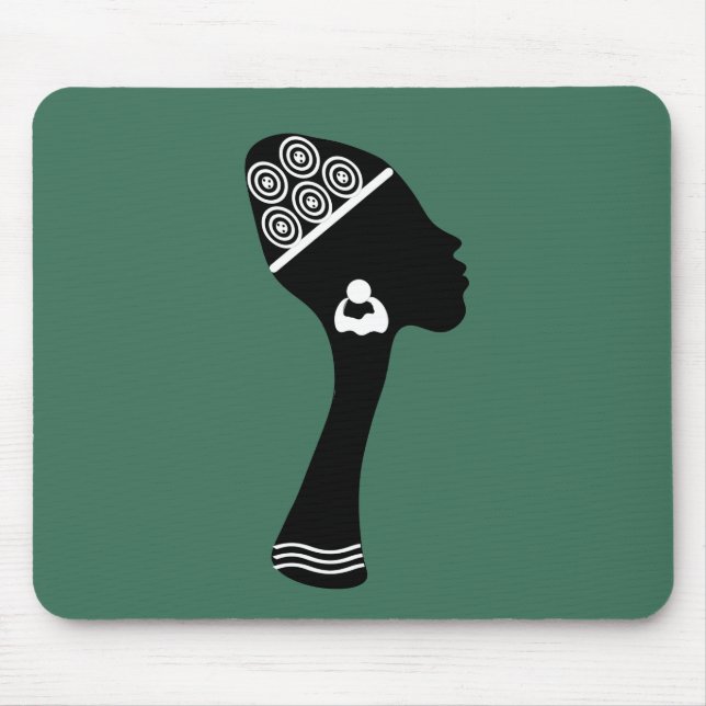 Mousepad Arte moderna abstrata contemporânea de mulher afri (Frente)