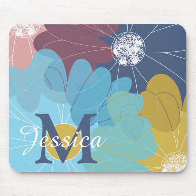 Mousepad Arte Moderna de Flor Abstrato Personalizada (Frente)
