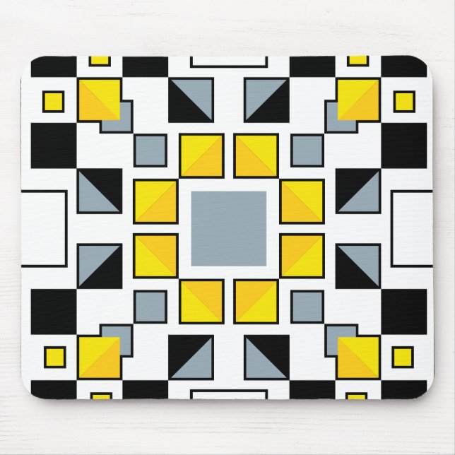 Mousepad Arte Moderna de Padrão de Colcha Geométrica (Frente)