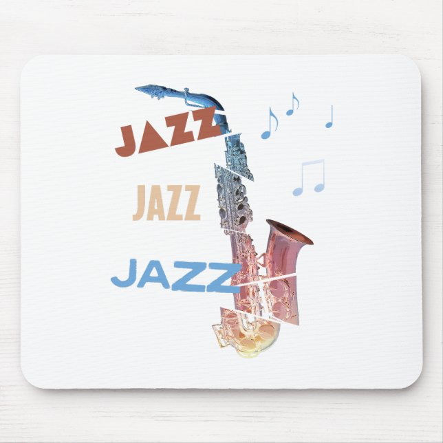 Mousepad Arte Moderna do Saxofone Jazz (Frente)