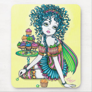 Mousepad Arte Mouspad do bolo do copo feericamente do botã