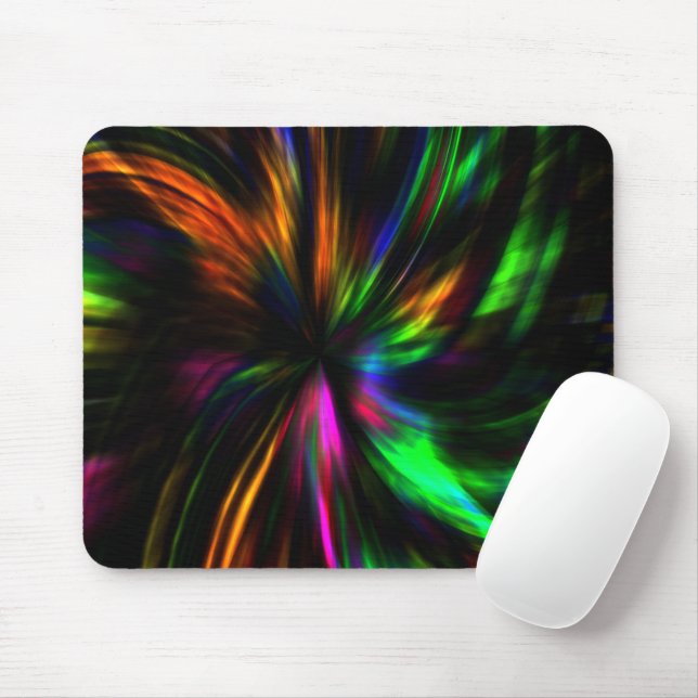 Mousepad Arte Neon Moderna e Luminosa Trendência Psicodélic (Com mouse)