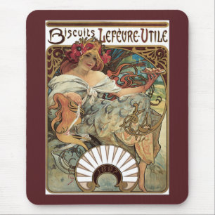 Mousepad Arte Nova Antiga, Biscoitos por Alphonse Mucha