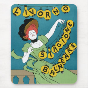 Mousepad Arte Nova Antiga, Senhorita Livorno Dançando