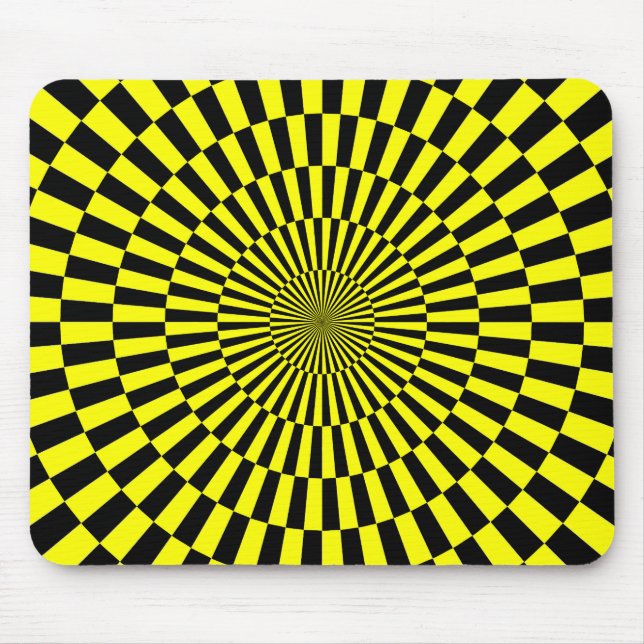 Mousepad Arte Op - Amarelo e preto (Frente)