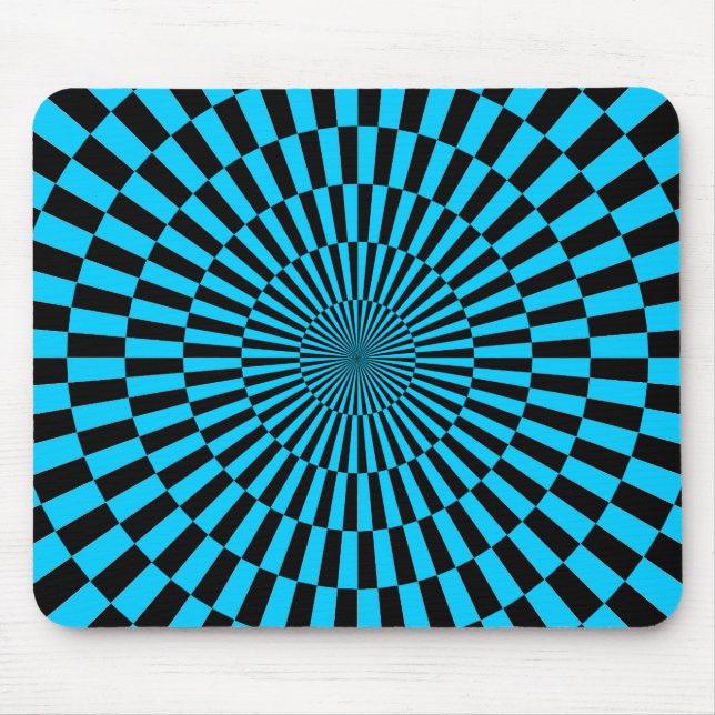 Mousepad Arte Op - Azul no céu e preto (Frente)