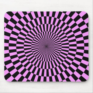 Mousepad Arte Op - luz - violeta e preto