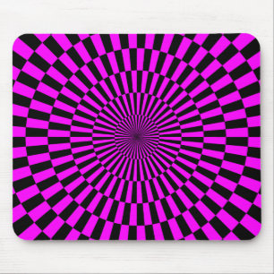 Mousepad Arte Op - Magenta e preto