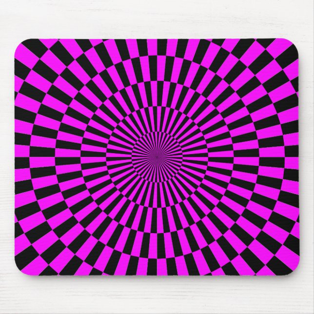 Mousepad Arte Op - Magenta e preto (Frente)