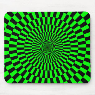 Mousepad Arte Op - verde e preto