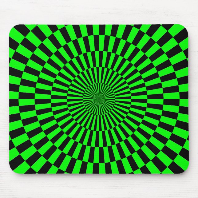 Mousepad Arte Op - Verde e Preto (Frente)