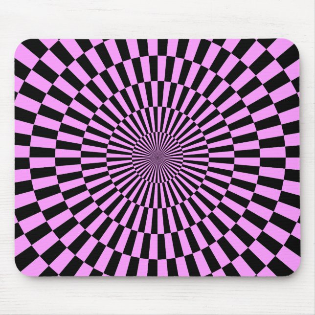 Mousepad Arte Op - Violeta clara e preto (Frente)