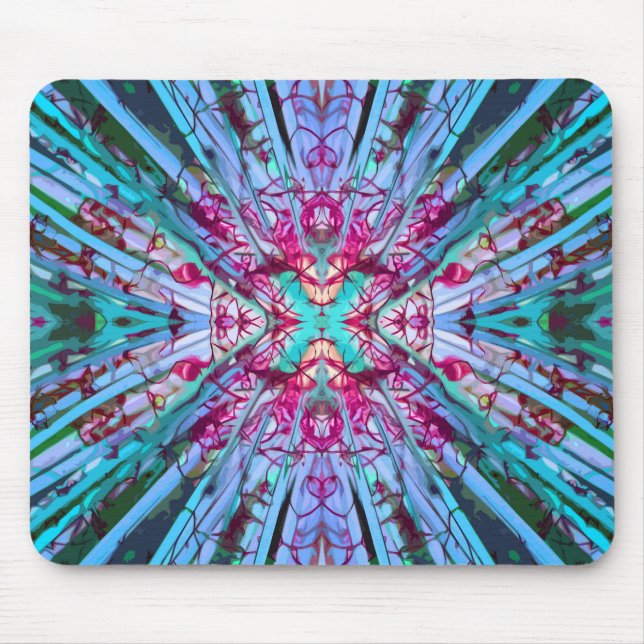 Mousepad Arte Op Yucca em Turquesa (Frente)