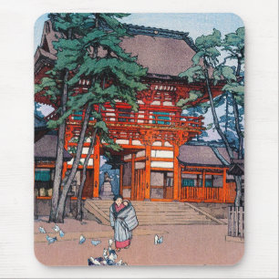 Mousepad Arte oriental legal do cenário da vila de Yoshida