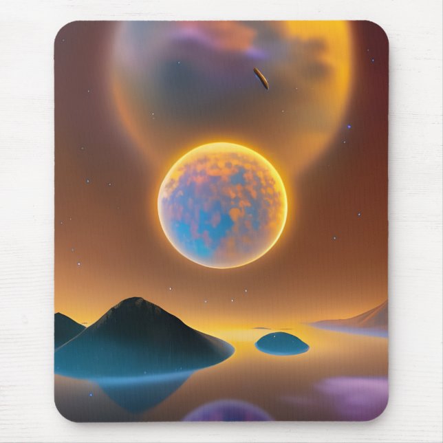 Mousepad Arte paisagística da lua (Frente)