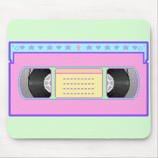 Mousepad Arte Pastel do pixel do vaporwave de VHS do kawaii