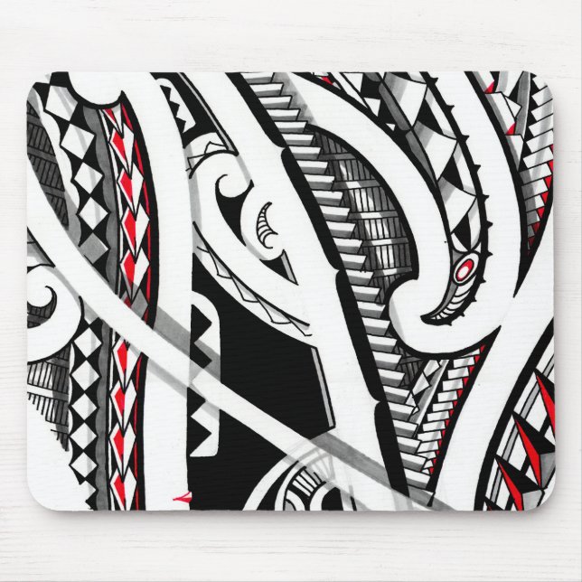 Mousepad Arte polinésia/maori tribal perfeita do tatuagem (Frente)