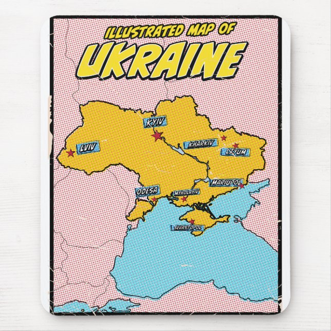 Mousepad Arte Pop Ilustrada Ucrânia  (Frente)