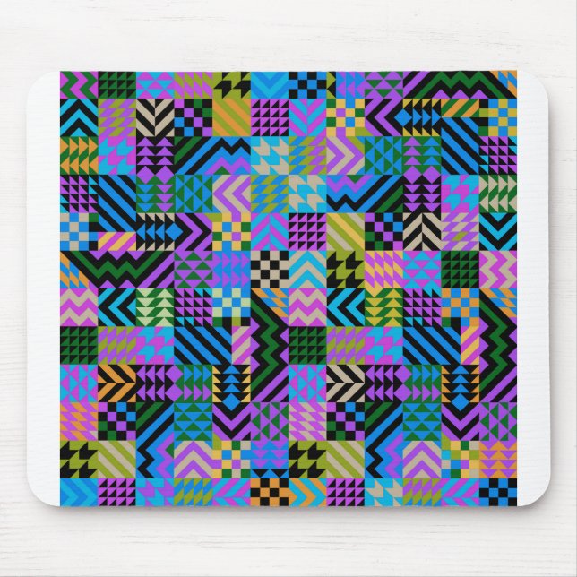 Mousepad Arte popular tribal - Azul (Frente)