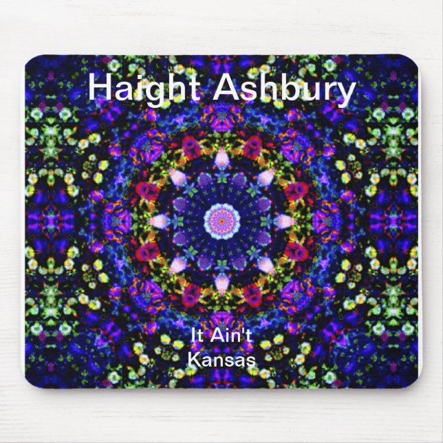 Mousepad Arte psicadélico da forma do Hippie de Haight (Frente)