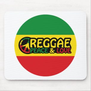 Mousepad Arte Reggae com palavras positivas Paz e Amor