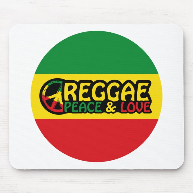 Mousepad Arte reggae com palavras positivas Paz e Amor (Frente)