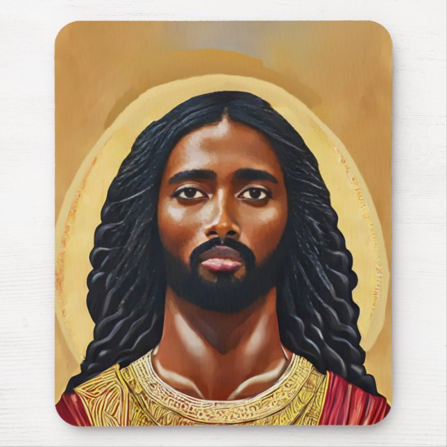 Mousepad Arte Religiosa Cristo de Jesus Africano Negro (Frente)