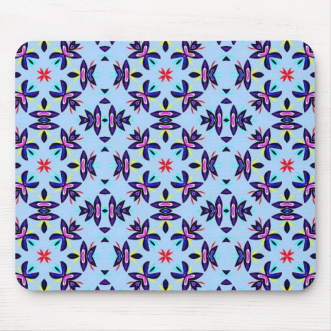 Mousepad Arte Retroativa de Padrão Azul (Frente)