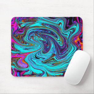 Mousepad Arte retrógrada de Abstrato de esmeril azul-aqua e