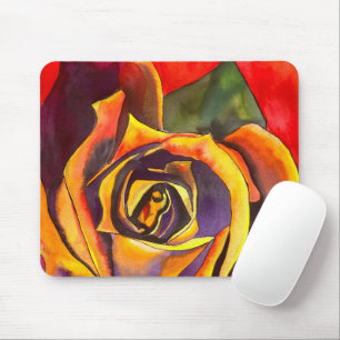 Mousepad Arte Rosa Dourada