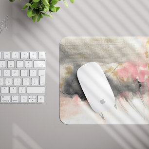 Mousepad Arte Rosa Dourado Abstrato