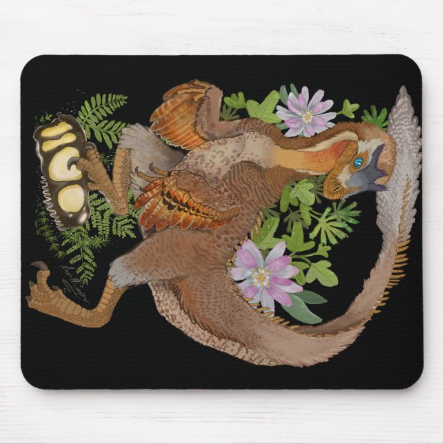 Mousepad Arte Selva do Dinossauro Raptor (Frente)