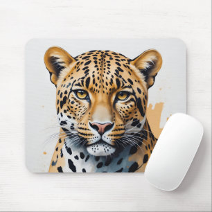 Mousepad Arte Selvagem de Pintura do Leopardo Moderno