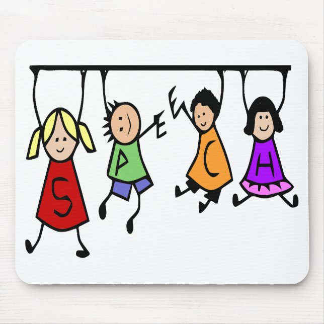 Mousepad Arte Terapista de Cartografia de Crianças Bonitas (Frente)