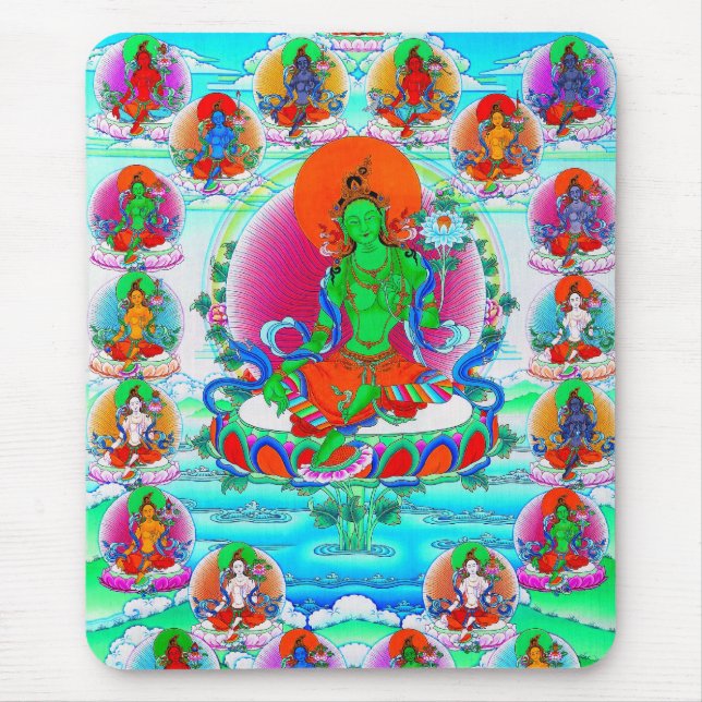 Mousepad Arte tibetana oriental legal do tatuagem do deus (Frente)