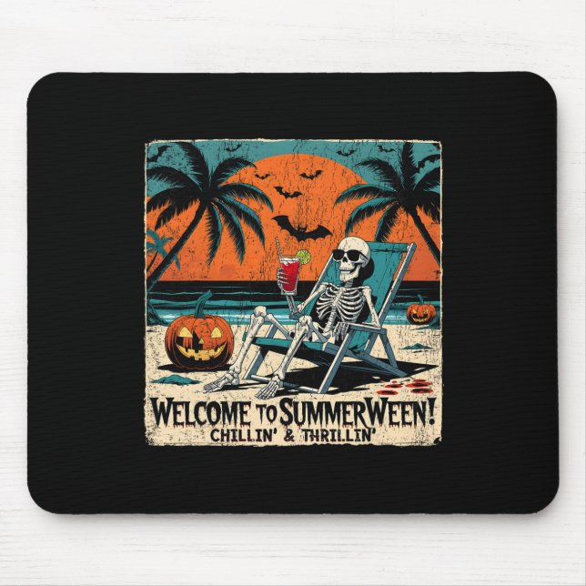 Mousepad Arte Tropical 1 do Halloween de Skeleton Beach (Frente)