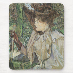 Mousepad Arte Vintage, Mulher com Luvas por Toulouse Lautre