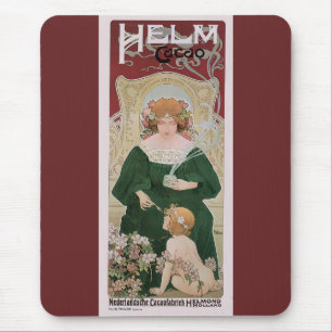 Mousepad Arte Vintage Nouveau Helm Cacao por Privat Livemon