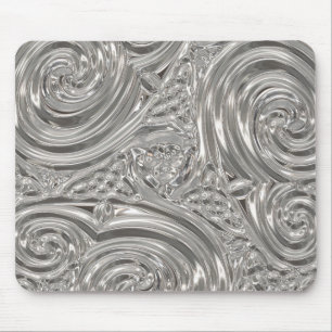Mousepad Arte vitoriana elegante prateada nouveau