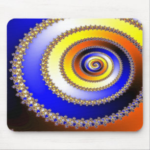Mousepad Artes abstractas - amarelo azul espiral