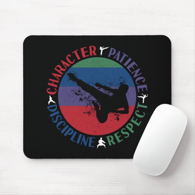 Mousepad Artes Marciais - Valores Fundamentais do Caratê (Com mouse)