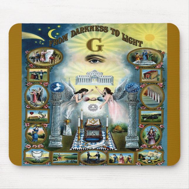 Mousepad Artesanato antigo Freemasonry Masonic Hazen (Frente)
