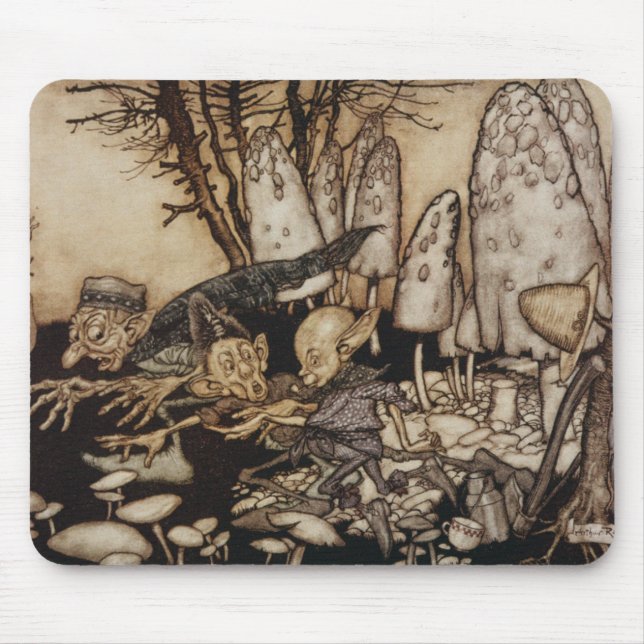 Mousepad Arthur Rackham | Peter Pan em jardins de (Frente)