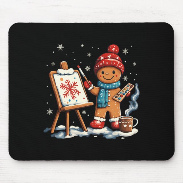 Mousepad Artist Gingerbread Painter Art Teacher Student Chr (Frente)