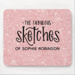 Mousepad Artista Elegante Rosa Girly Glitter<br><div class="desc">Este bonitinho cintilante do mouse é excelente para uma garota que adora desenhar, mas cria trabalho de arte no computador. Ele tem um design de tipografia preta em um lindo fundo brilhante rosa. Personalize a área de transferência com o nome de sua escolha. Tão divertido para um artista feminino. Material...</div>