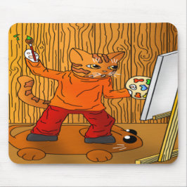 Mousepad Artista Painter Cat