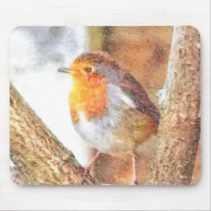 Mousepad Artístico Robin Redbreast Perch