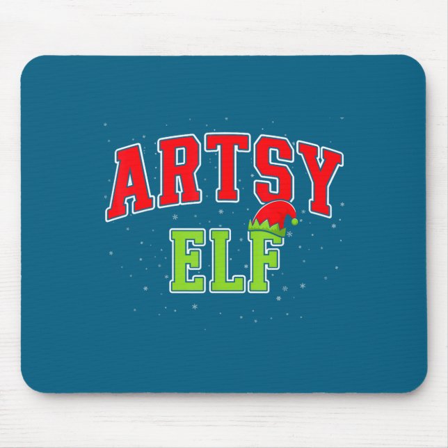 Mousepad Artsy Elf Christmas Family Matching Group Xmas Act (Frente)