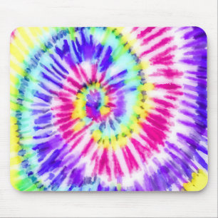 Mousepad Artsy Neon Rainbow Tie Dye Watercolor Patterno