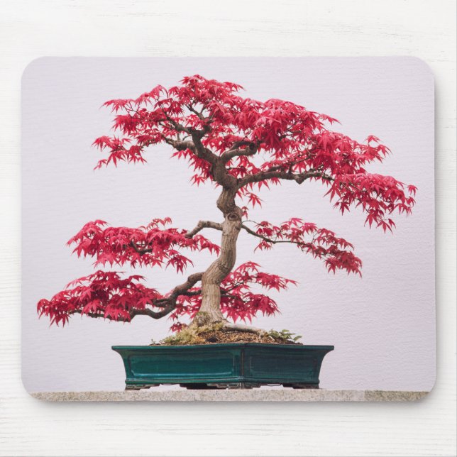Mousepad Árvore Bonsai de bordo japonês vermelho (Frente)